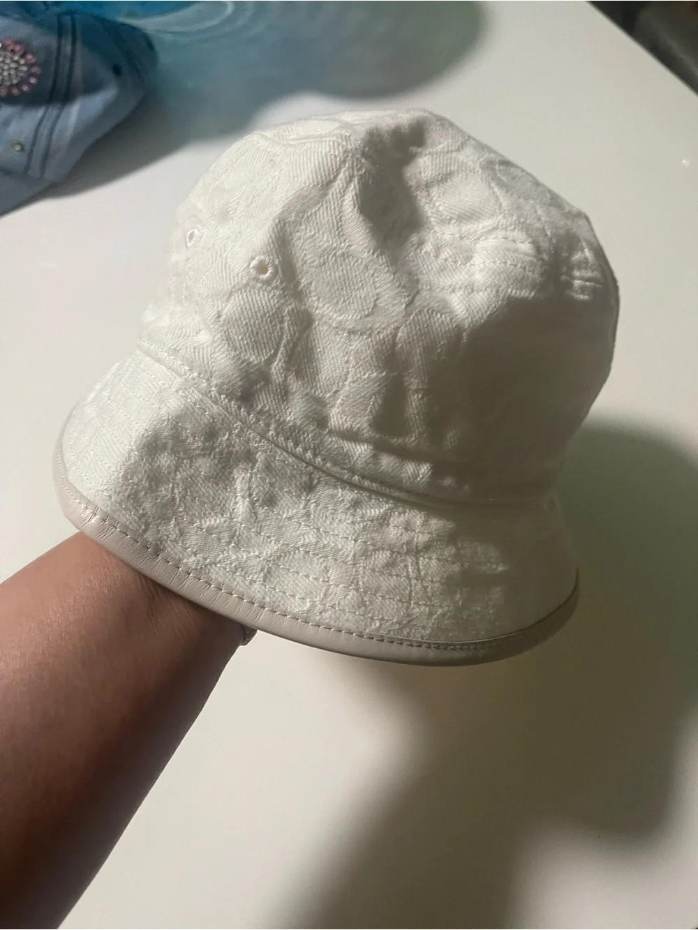 Coach White Embossed Logo Bucket Hat